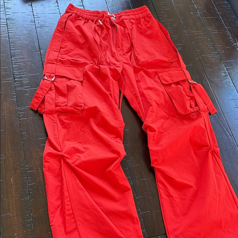 Men's Cargo Pants in Vibrant Red - Utility Style
